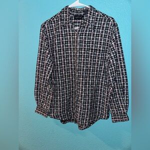 Krazy Kat Black and White Plaid Shirt with hearts